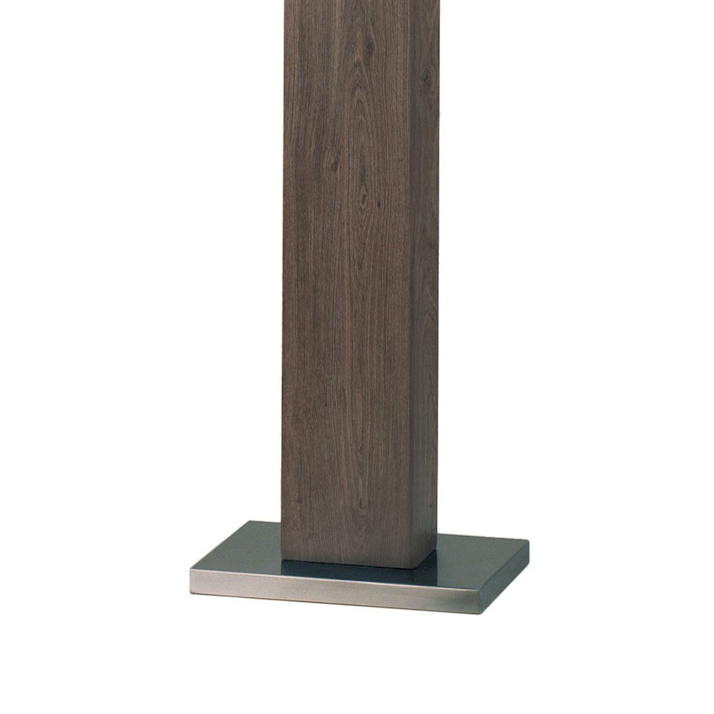 Half Moon Floor Lamp with Nightlight - Charcoal Gray, Etruscan Gold Linen Shade. Picture 1