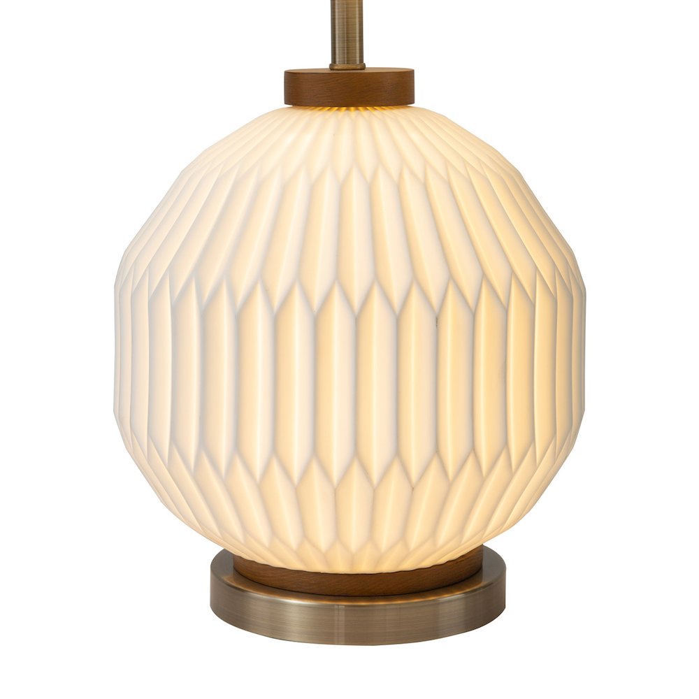 Moraga Table Lamp - 24", Bone Porcelain & Walnut, 4-Way Rotary Switch. Picture 2