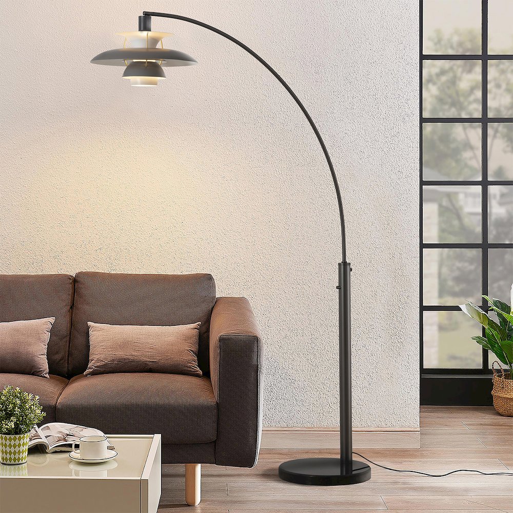 Palm Springs 1 Light Arc Floor Lamp - Gunmetal. Picture 5