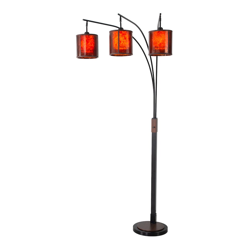 Layers Natural Mica 3 Light Arc Floor Lamp - 86", Charcoal Gray & Gunmetal. Picture 10