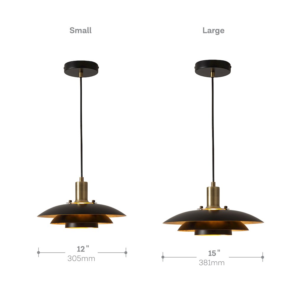 Rancho Mirage Small 12" OD Pendant Light - Matte Black. Picture 3