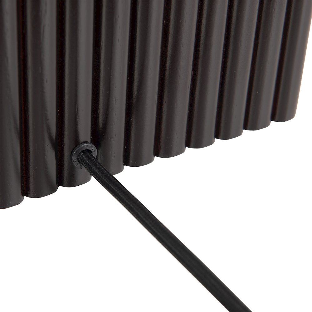 Torque Accent Floor Lamp - Ebony Finish, Hand-knotted Silvered String Shade. Picture 2