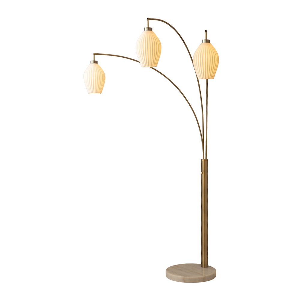 Santa Clara 3 Light Arc Floor Lamp - Weathered Brass. Picture 10