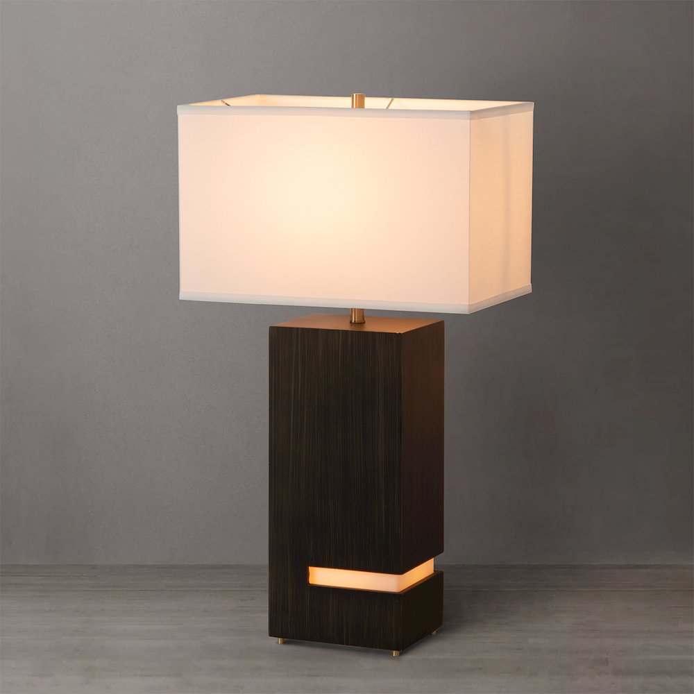 Zen Standing Table Lamp with Night Light - Gilded Ebony. Picture 8