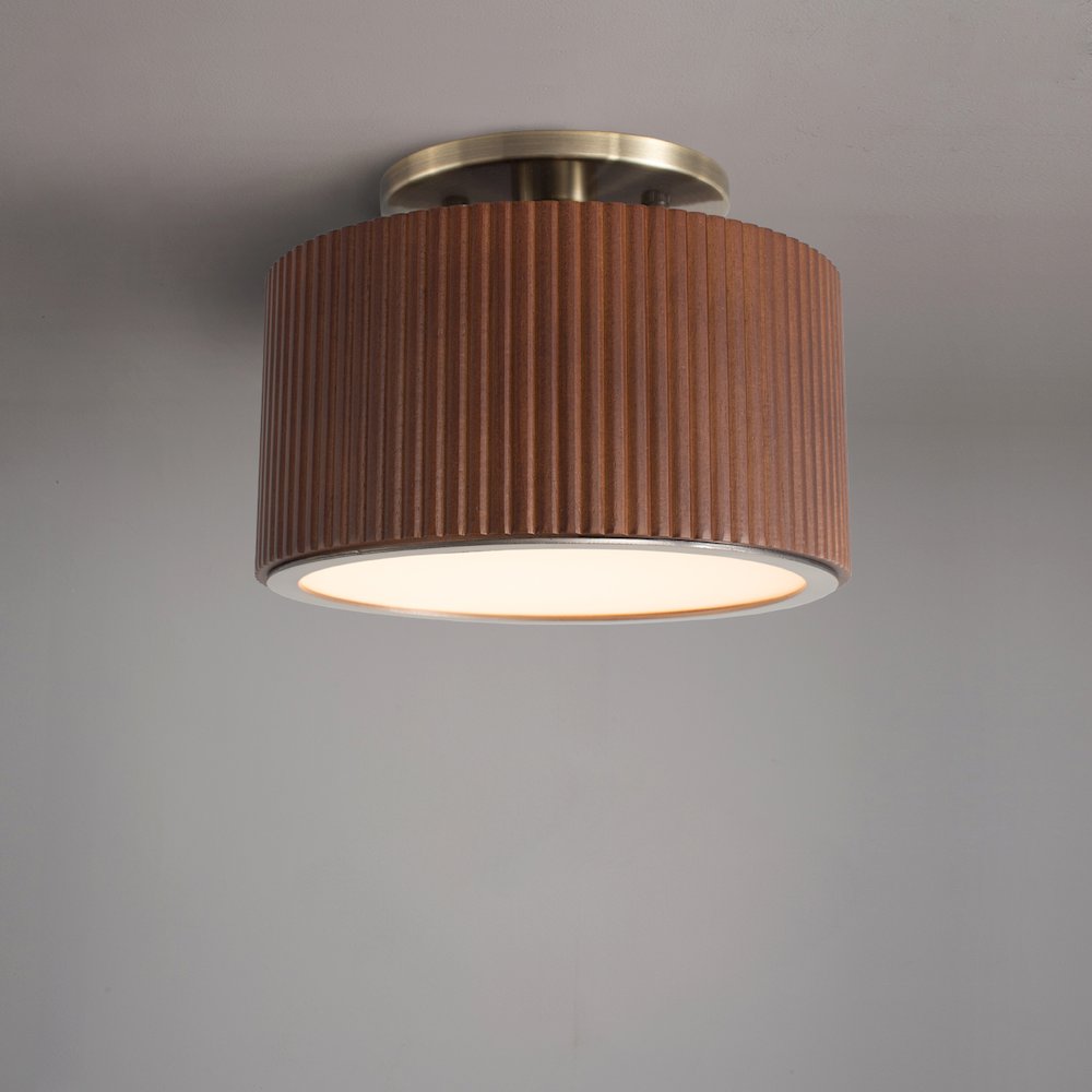 Tambo Semi-Flush Mount Ceiling Light - Dark Walnut 7.25" Diameter. Picture 4