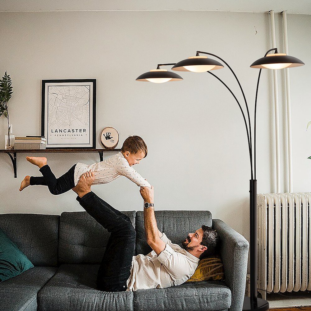 Saucer 3 Light Arc Floor Lamp. Picture 5