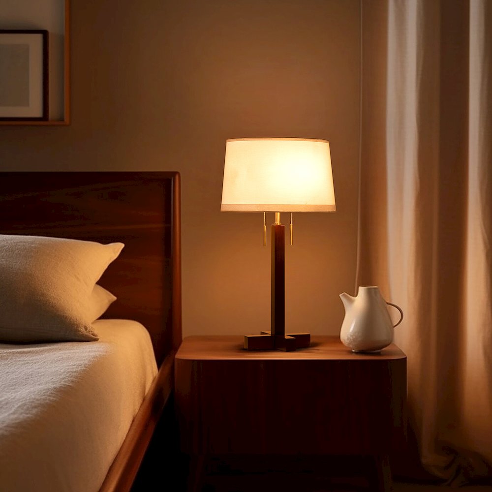 Swiss Cross Table Lamp - Dark Walnut. Picture 6