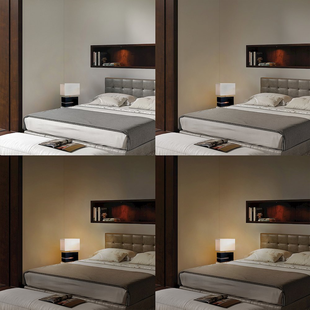 Zen Reclining Table Lamp with Night Light - Dark Brown. Picture 2