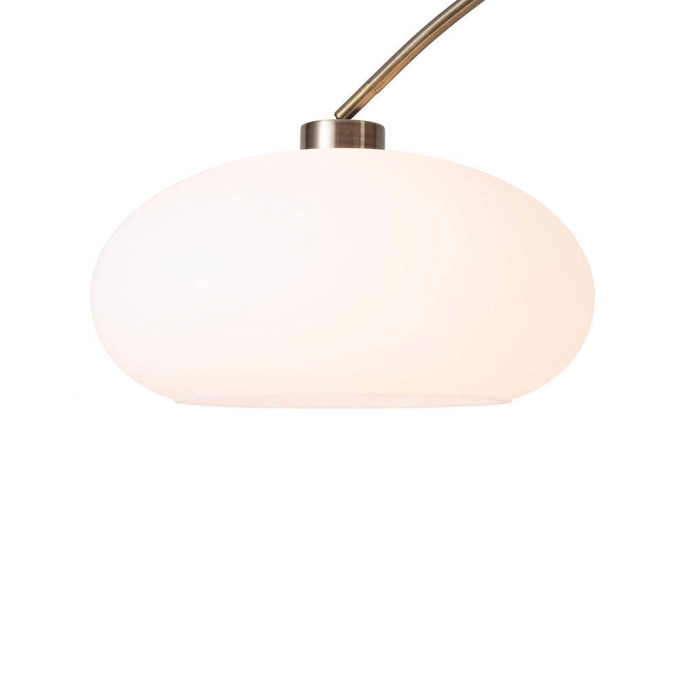 Original 1961 Morelli Arc Floor Lamp - Weathered Brass & Walnut. Picture 12