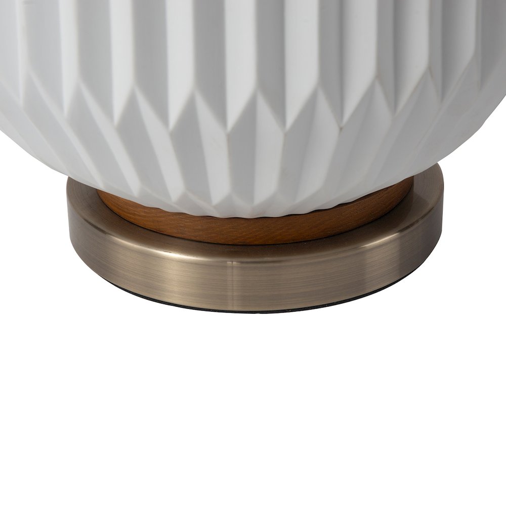 Moraga Table Lamp - 24", Bone Porcelain & Walnut, 4-Way Rotary Switch. Picture 5