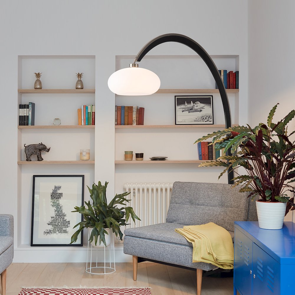 Vaulted Arc Floor Lamp by Peter Morelli - 86", 1968 design, Black Wood. Picture 7