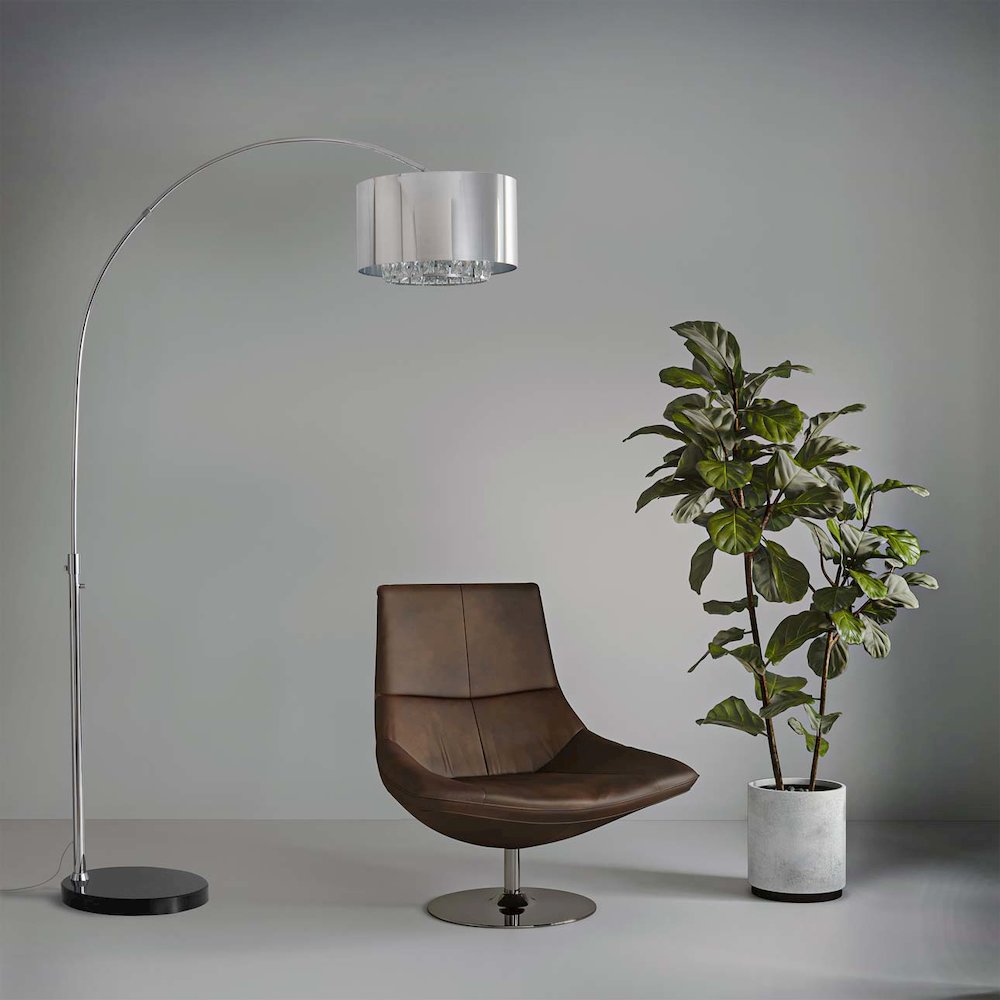 Marilyn 1 Light Arc Floor Lamp - Chrome. Picture 8