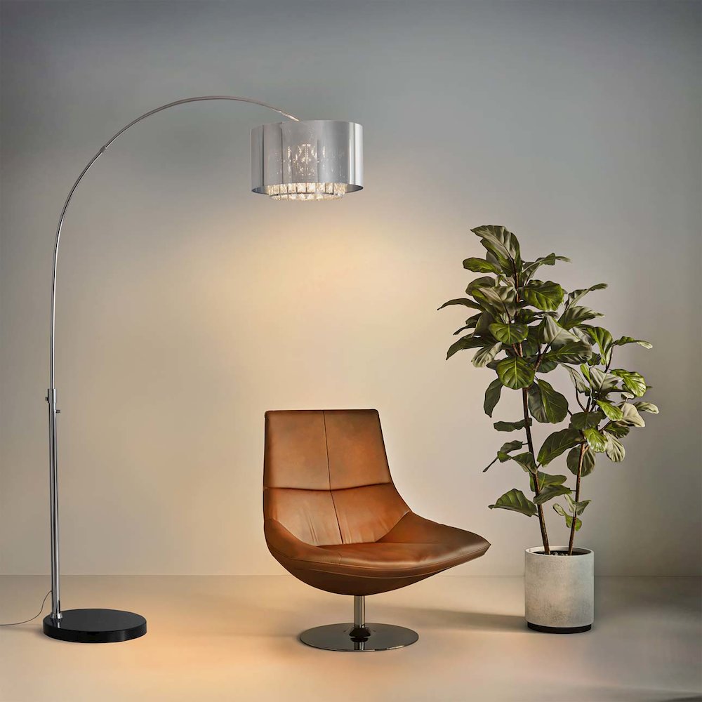 Marilyn 1 Light Arc Floor Lamp - Chrome. Picture 9