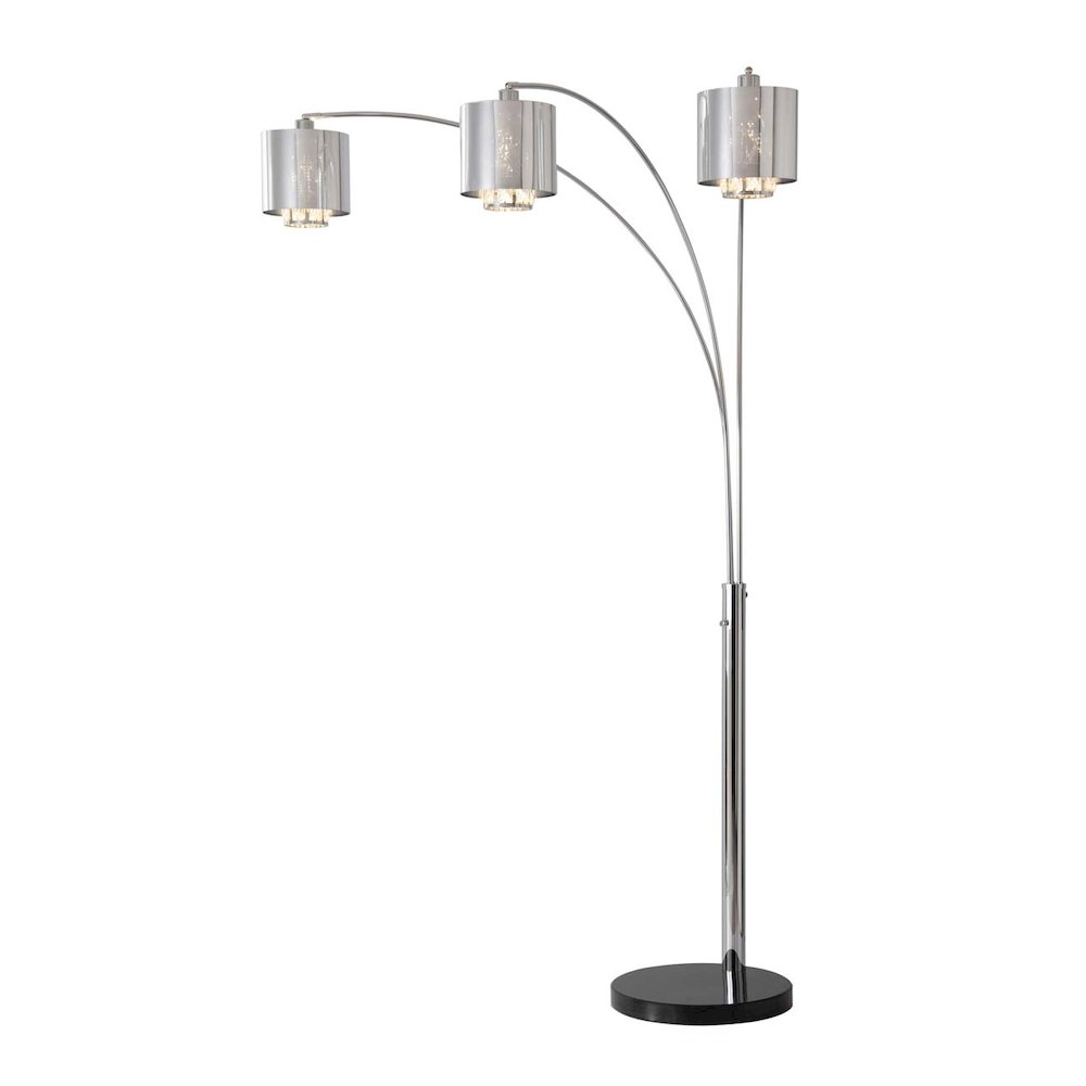 Marilyn 3 Light Arc Floor Lamp - Chrome. Picture 1