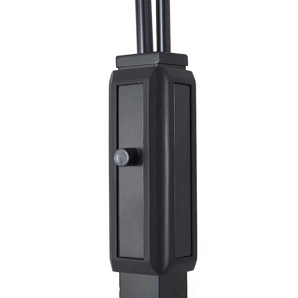 Original Natural Mica 3 Light Arc Floor Lamp - Charcoal Gray Wood. Picture 3