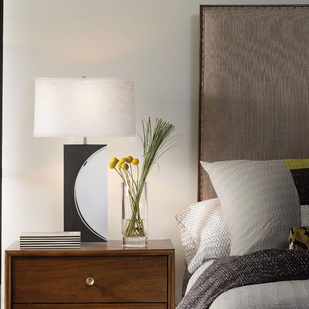 Half Moon Table Lamp - Charcoal Gray. Picture 4