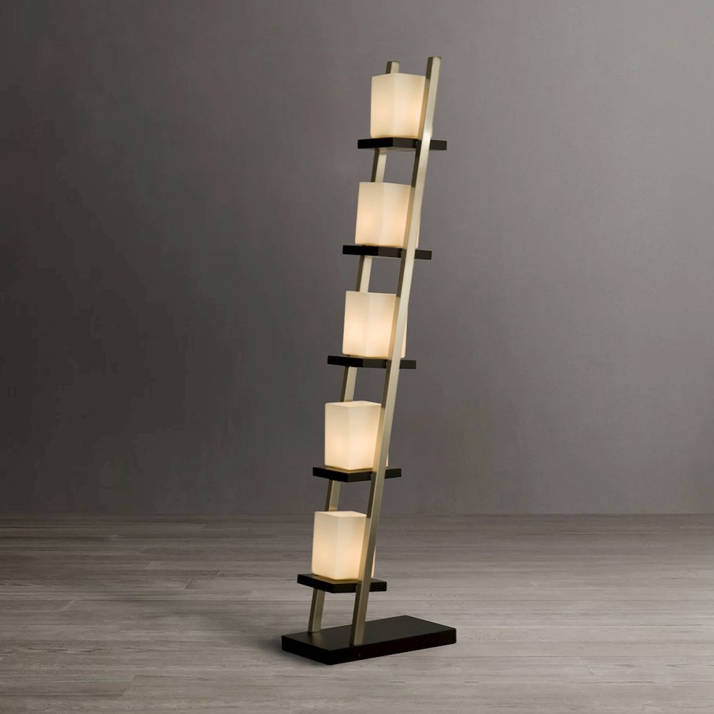 Escalier Floor Lamp - 61", Espresso & Brushed Nickel. Picture 3