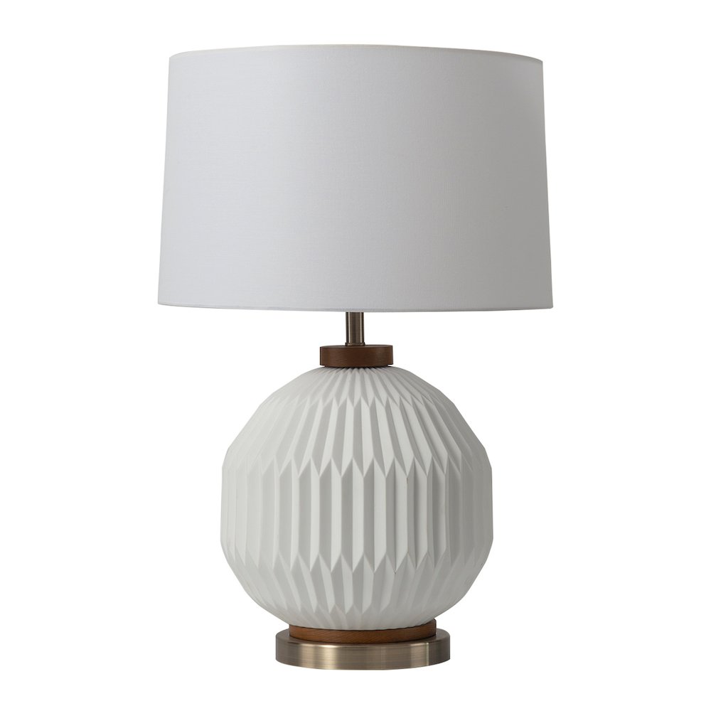 Moraga Table Lamp - 24", Bone Porcelain & Walnut, 4-Way Rotary Switch. Picture 11