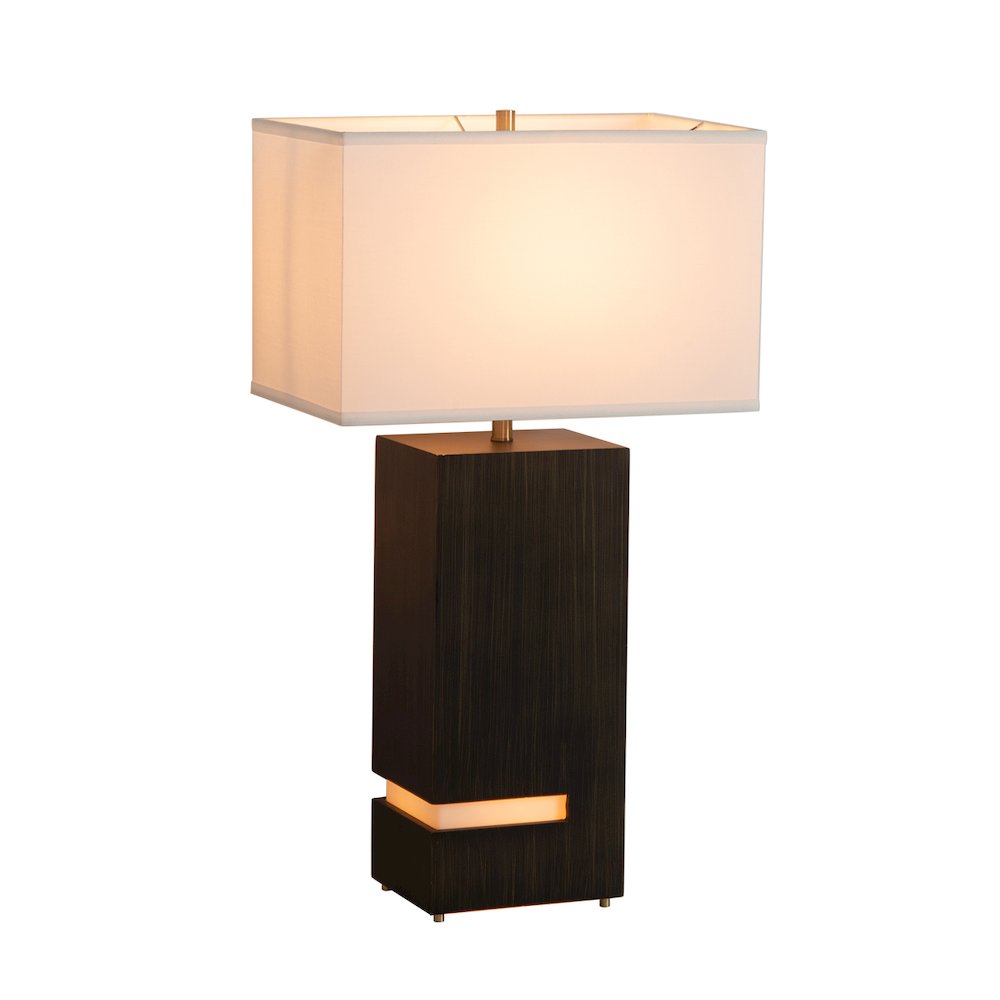 Zen Standing Table Lamp with Night Light - Gilded Ebony. Picture 11