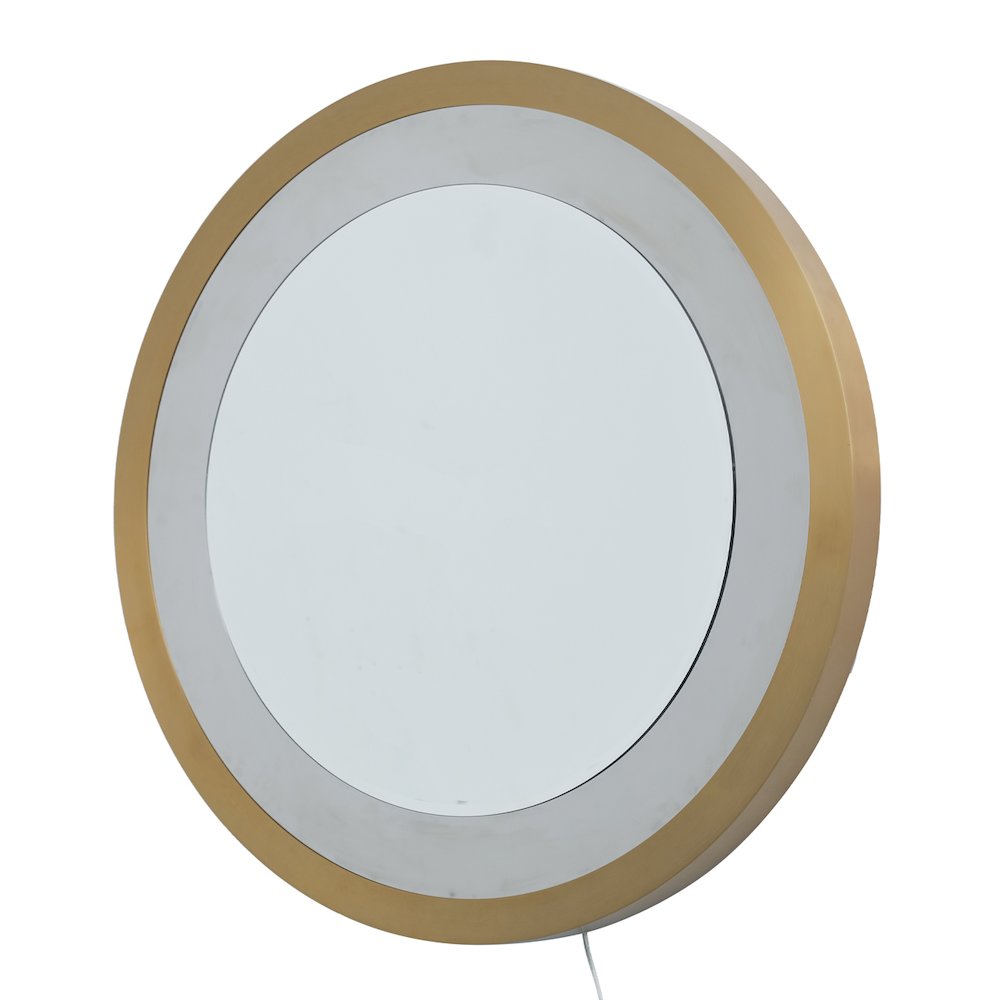 Starfall Vanishing Infinity LED Round Wall Mirror in Brass. Picture 8