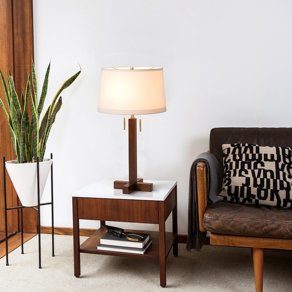 Swiss Cross Table Lamp - Dark Walnut. Picture 7