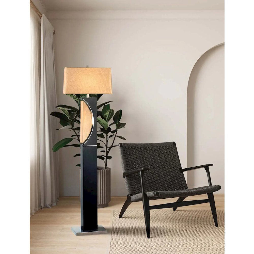 Half Moon Floor Lamp - Dark Brown. Picture 1