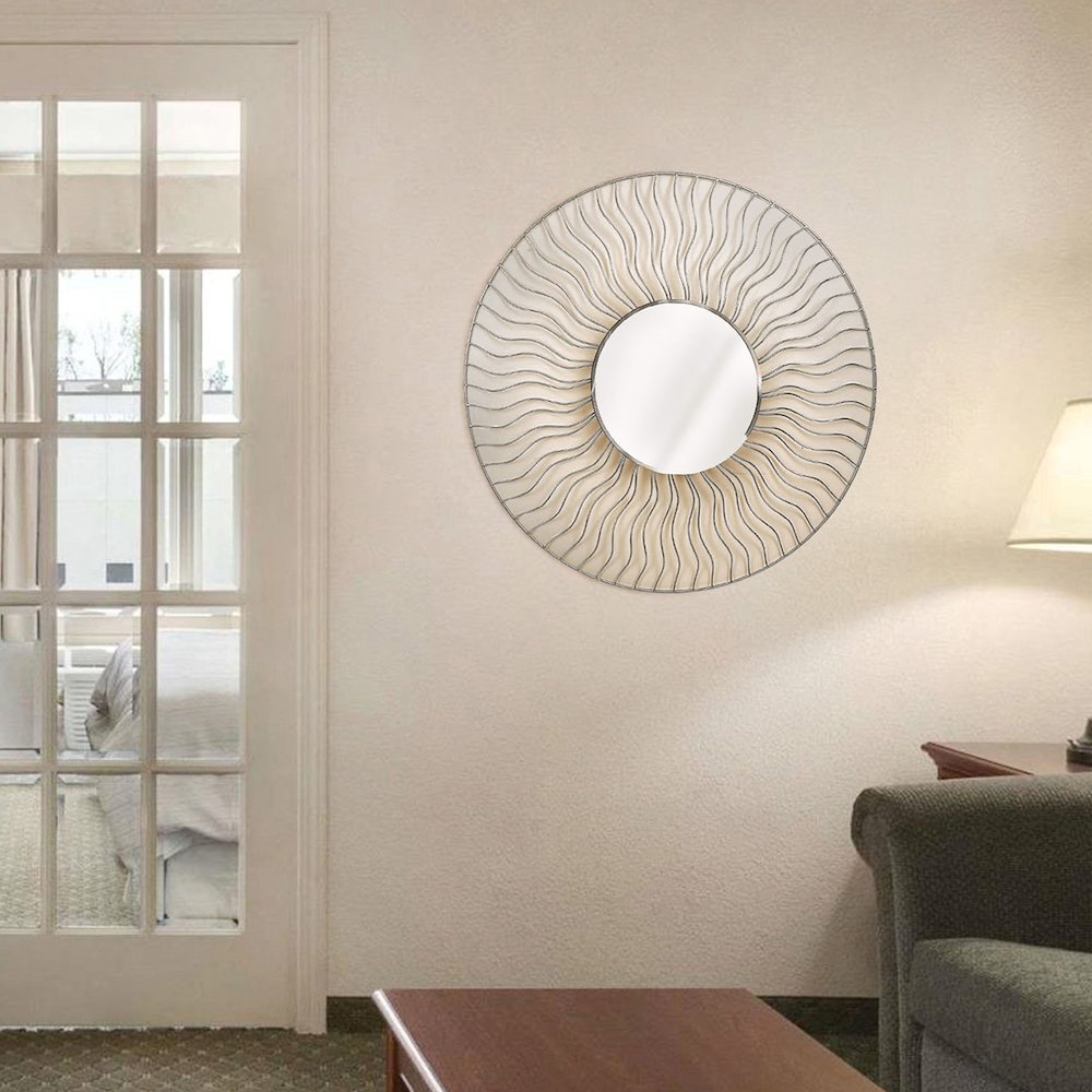 Sunburst 36" Round Wall Mirror (set of two). Picture 2