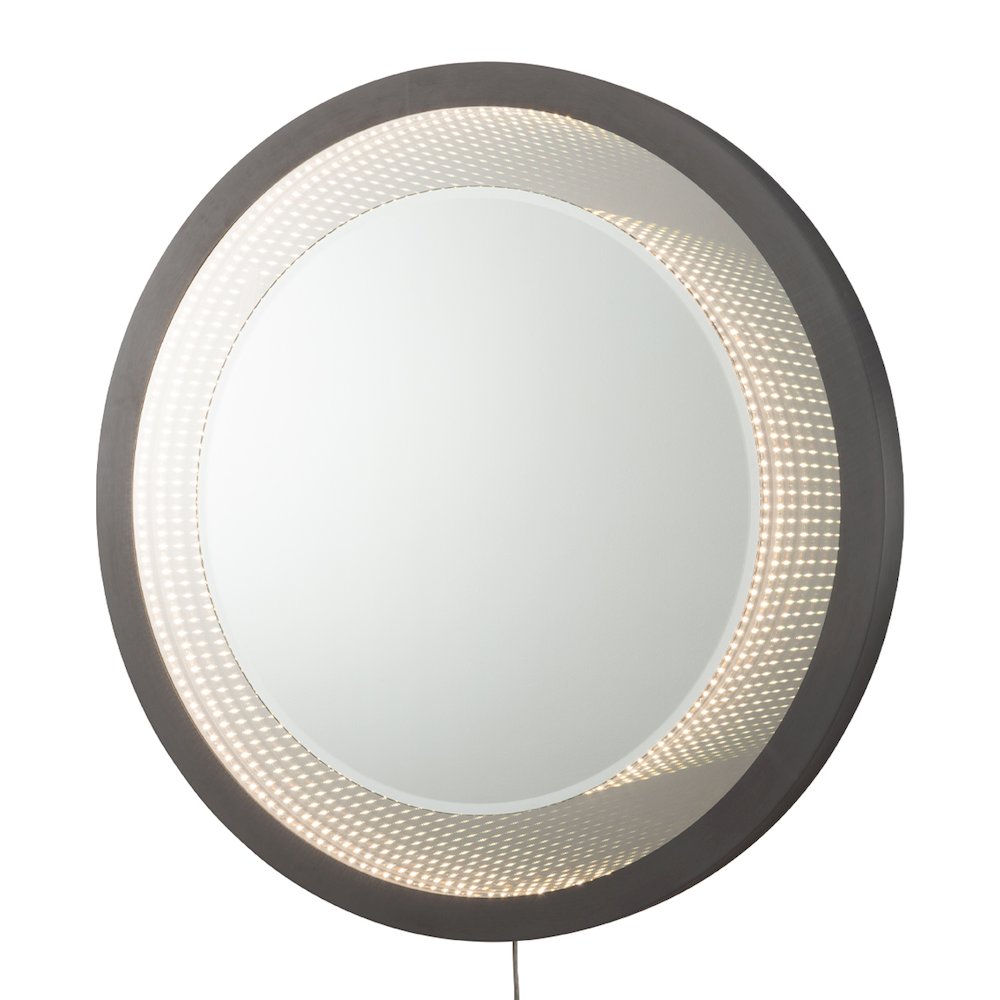 Starfall Vanishing Infinity LED Round Wall Mirror - Gunmetal. Picture 11