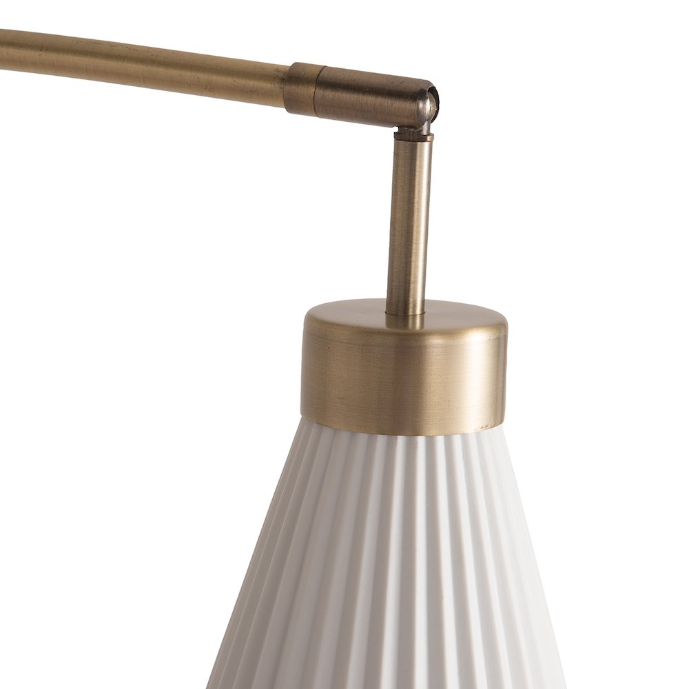 Concord Bone Porcelain Shade 3 Light Arc Floor Lamp - 85". Picture 3