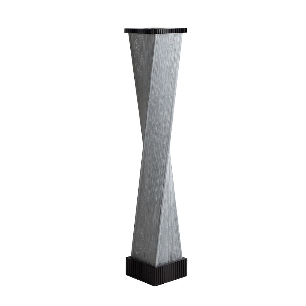 Torque Accent Floor Lamp - Ebony Finish, Hand-knotted Silvered String Shade. Picture 5