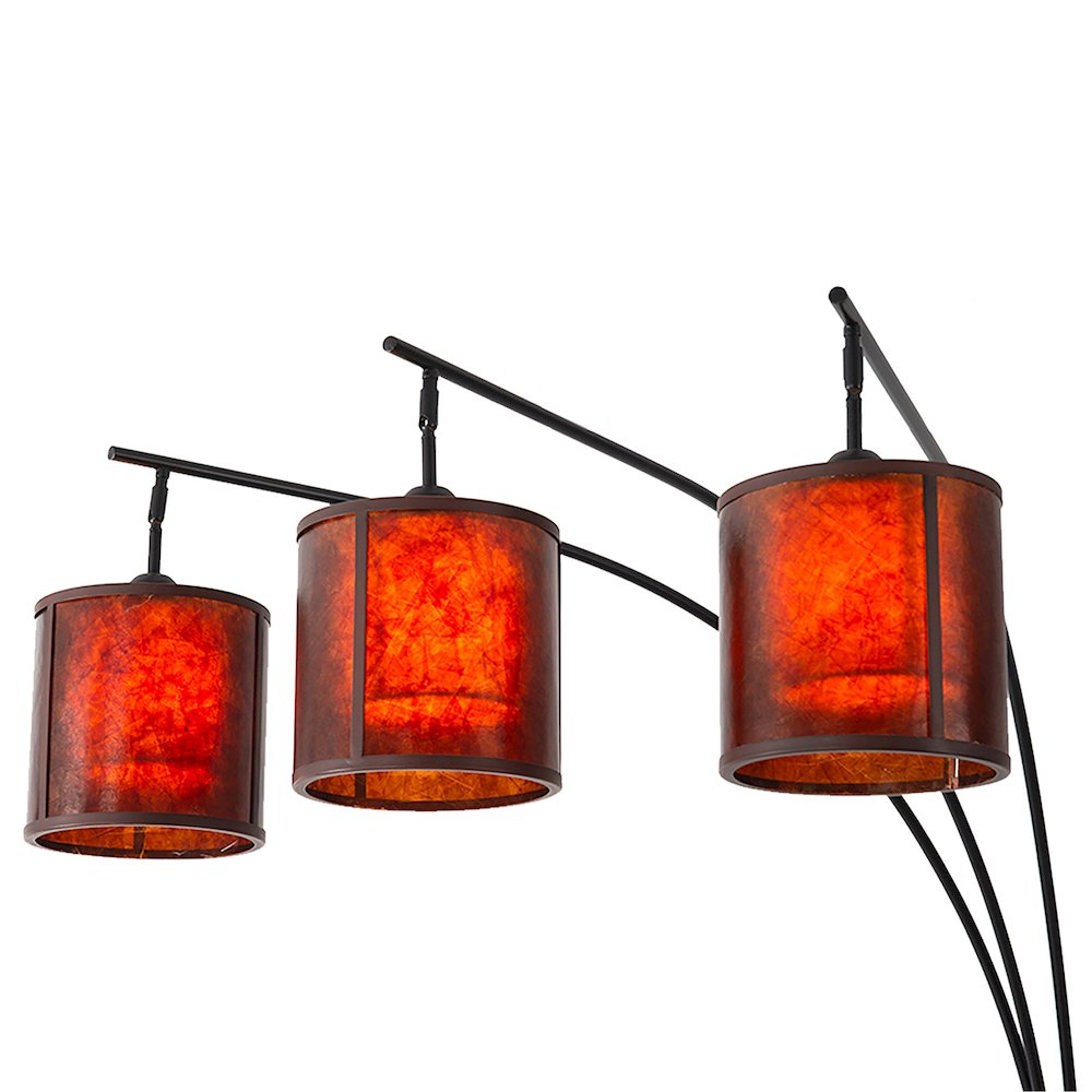 Layers Natural Mica 3 Light Arc Floor Lamp - 86", Charcoal Gray & Gunmetal. Picture 1