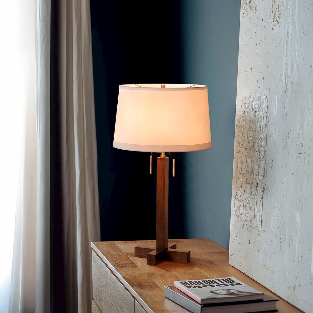 Swiss Cross Table Lamp - Dark Walnut. Picture 5