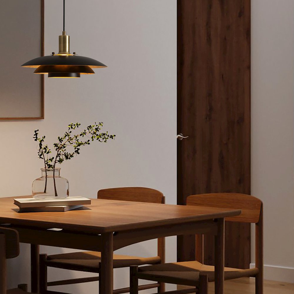 Rancho Mirage Small 12" OD Pendant Light - Matte Black. Picture 4