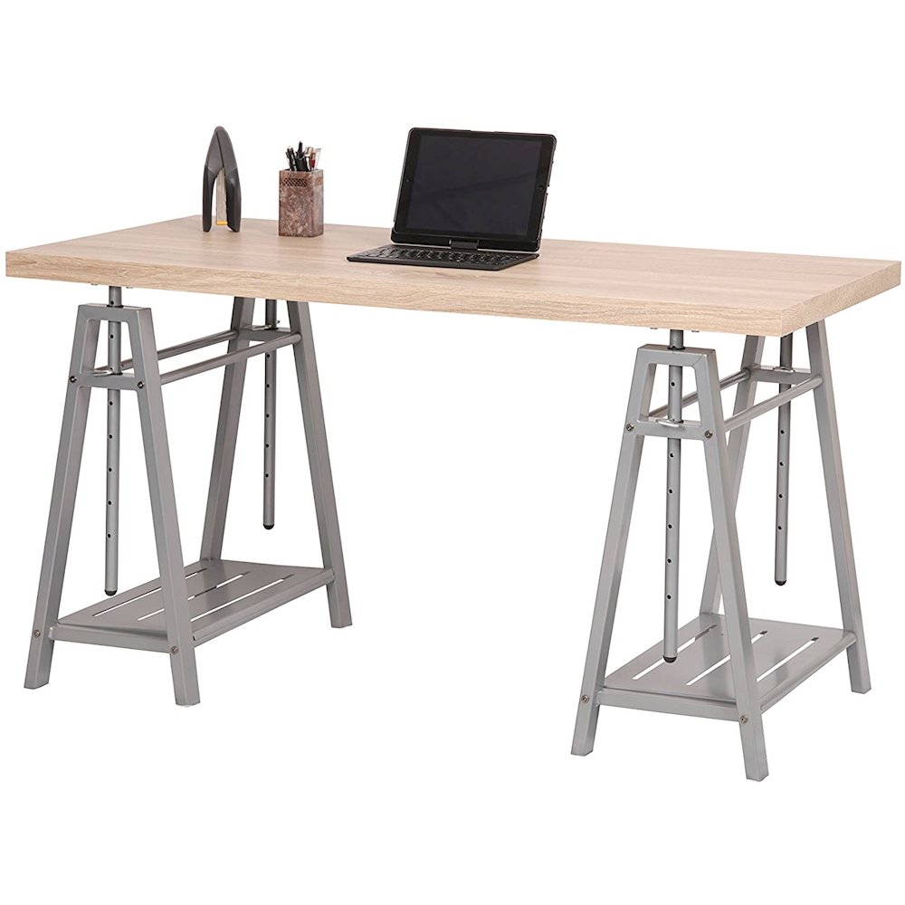 Adjustable Height Writing Desk with Sturdy Metal Base. Picture 3
