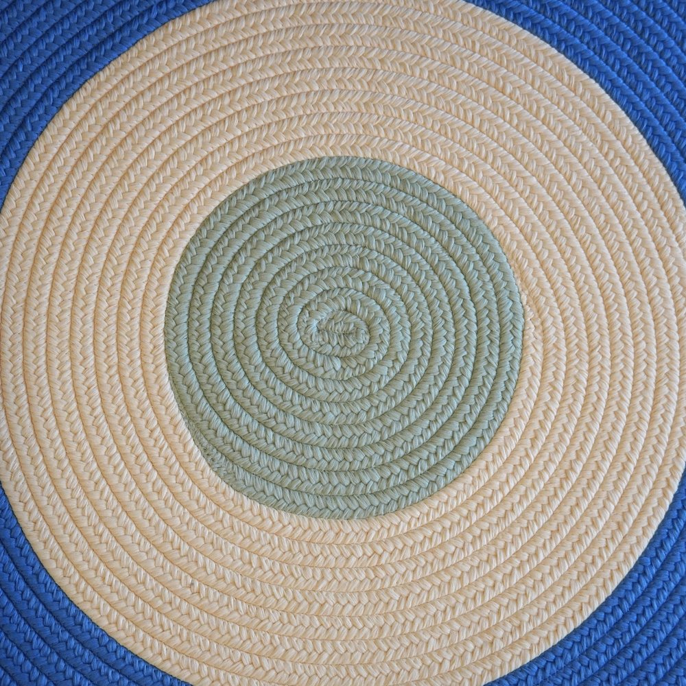 Melbourne Braid Round Rug - 5' x 5' Oasis Blue. Picture 6