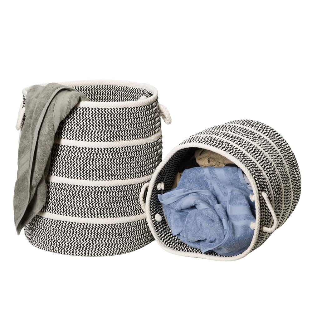 Modern Woven Hampers - Black 17"x17"x22". Picture 1