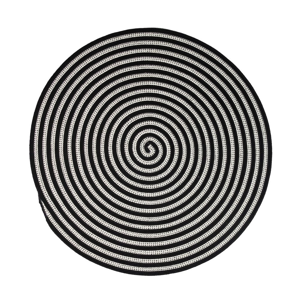 Tiki Spiral Rugs - Ink Drop 14x14. Picture 1