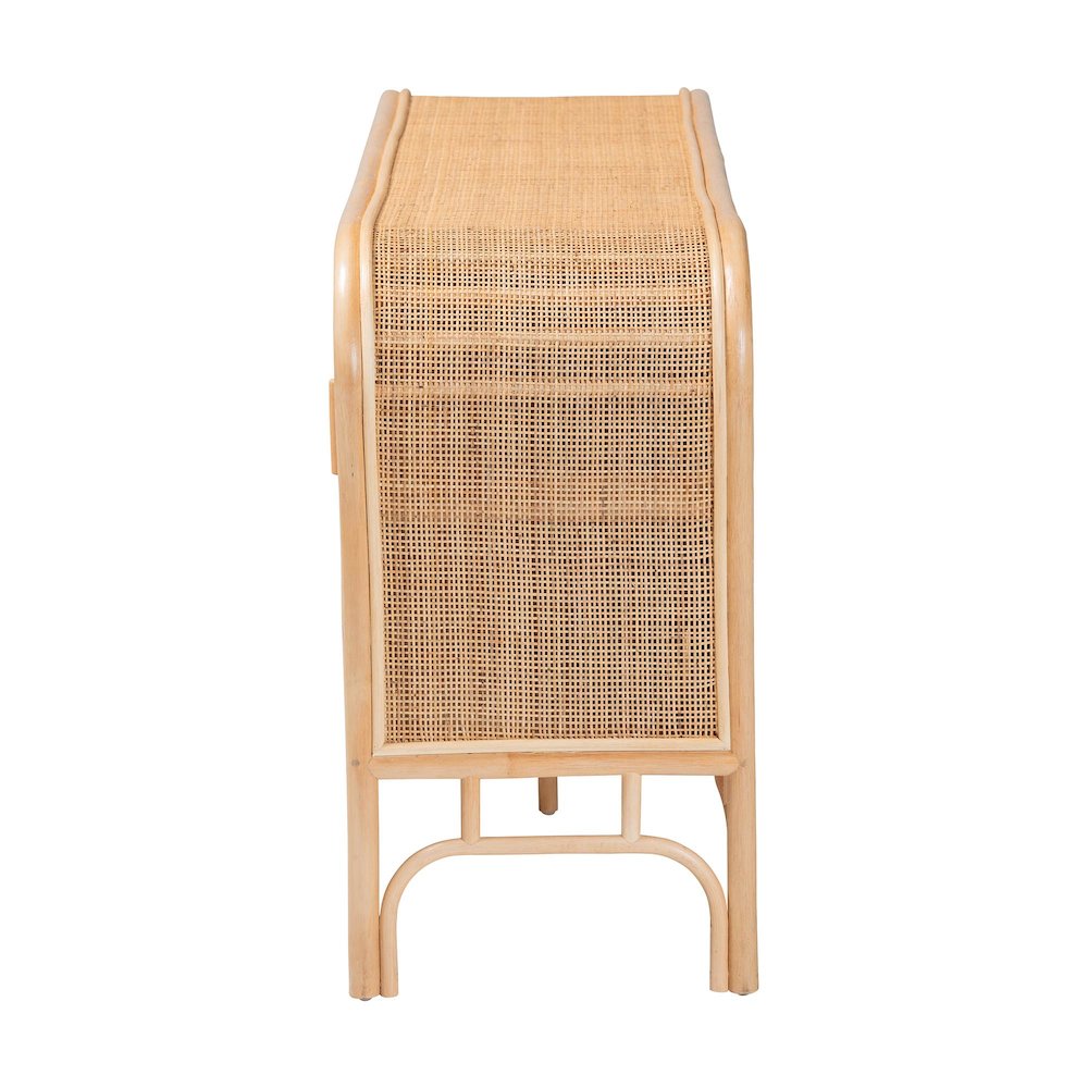 Carabella Bohemian Natural Rattan 2-Door Storage Cabinet. Picture 4