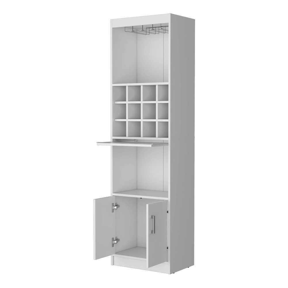 White Bar Cabinet with Wine Storage. Picture 3