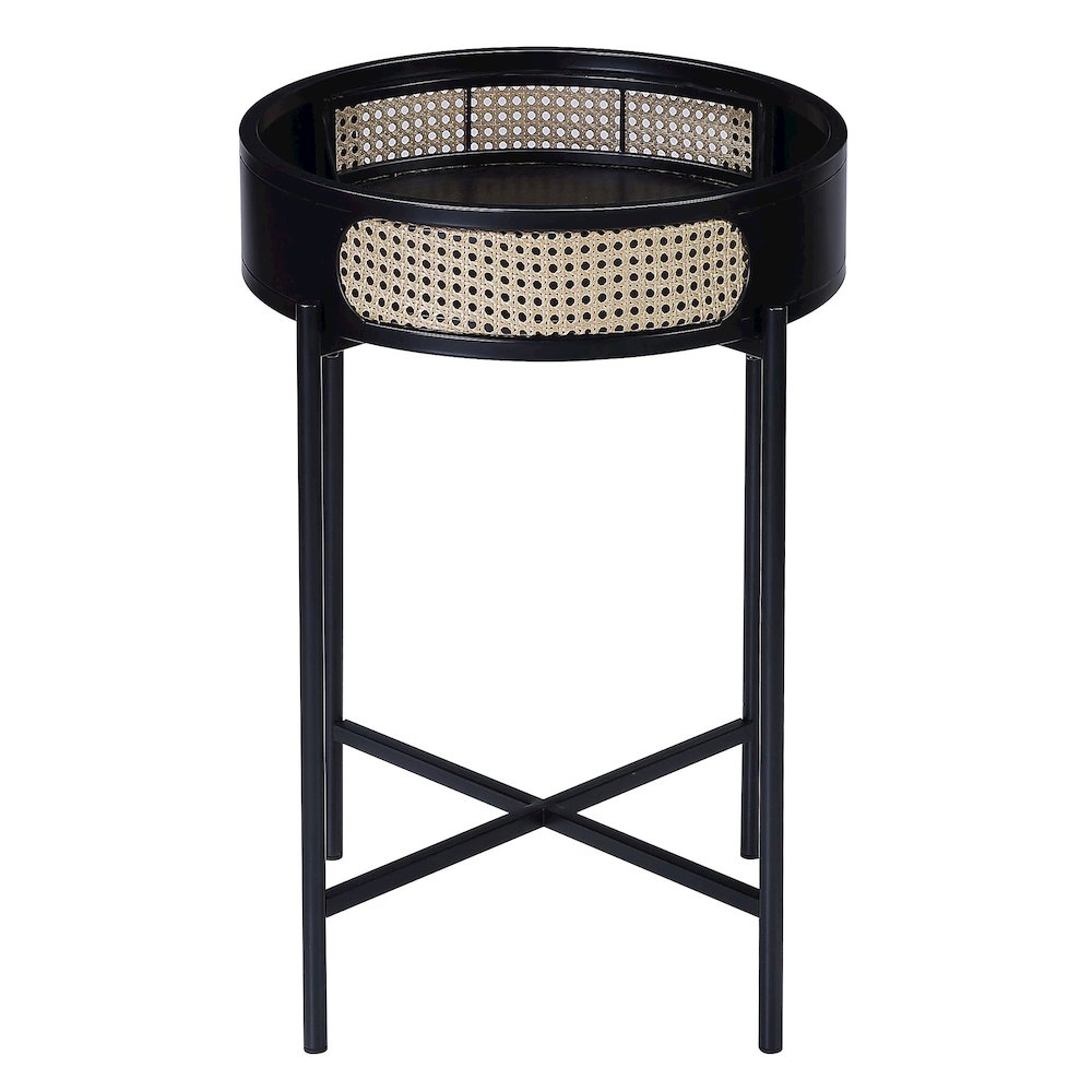 Black End Table with Tray Top. Picture 2