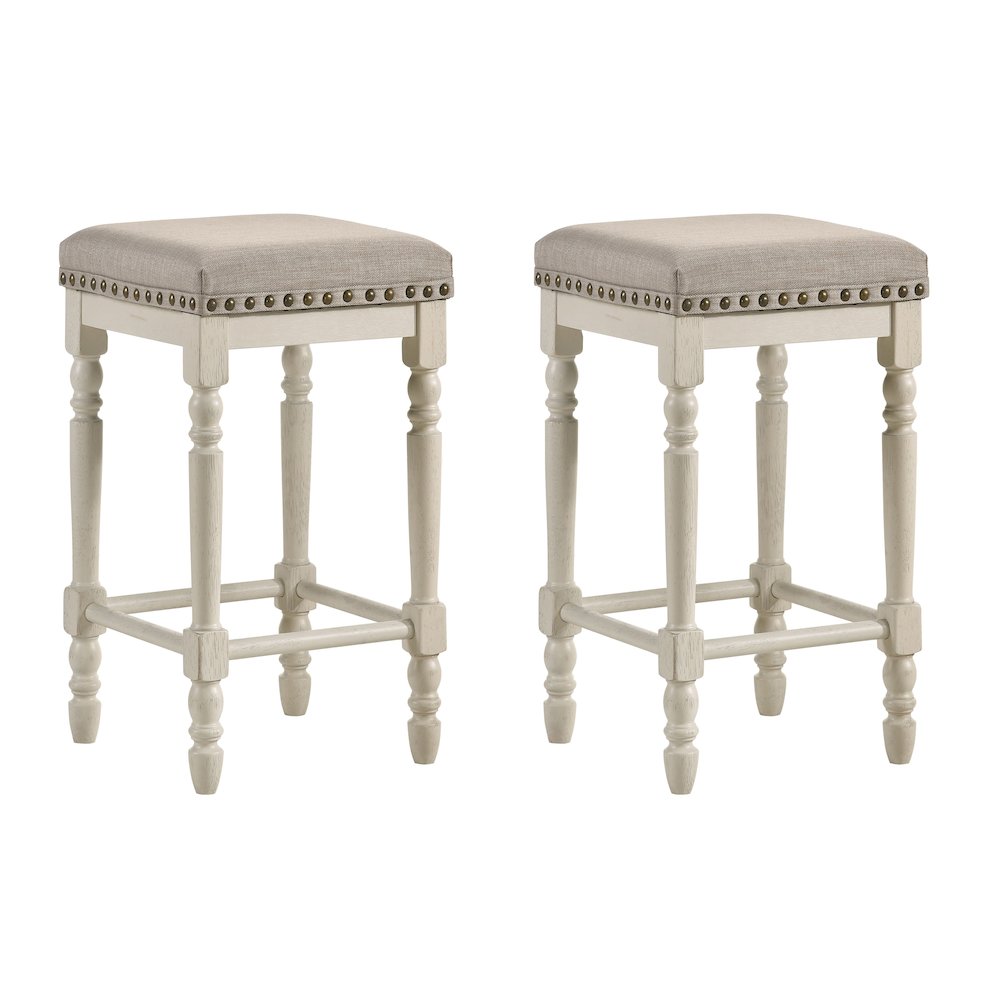 Counter Height Stools With Nailhead Trim ( Set of 2). Picture 1