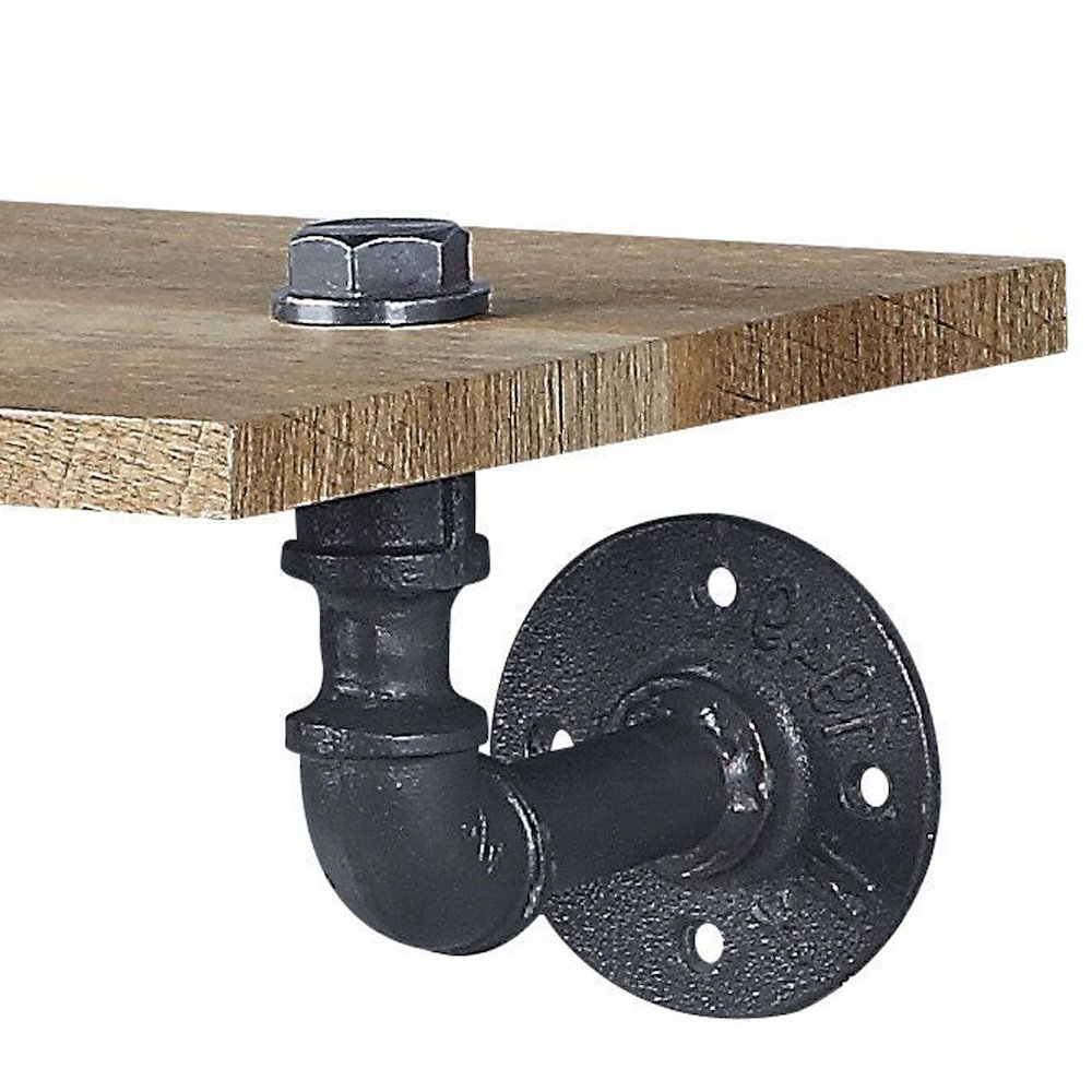 Oak and Sandy Black Rectangle Wall Shelf. Picture 3