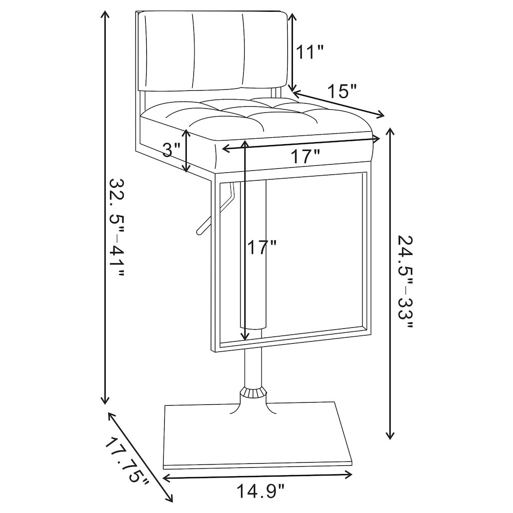 Chrome Adjustable Bar Stool. Picture 11