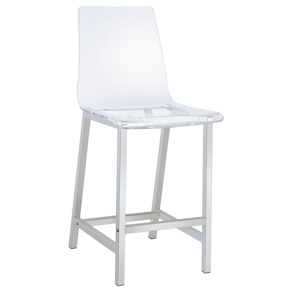 Clear and Chrome Stools (Set of 2). Picture 3