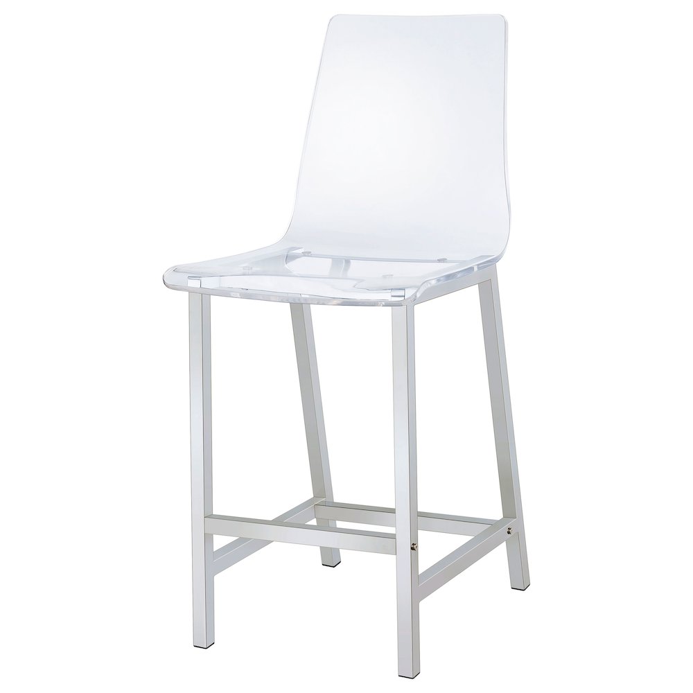 Clear and Chrome Stools (Set of 2). Picture 5