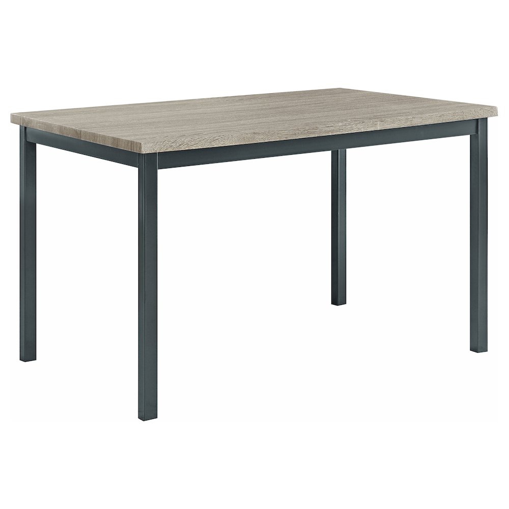 Grey and Black Casual Rectangle Dining Table. Picture 1