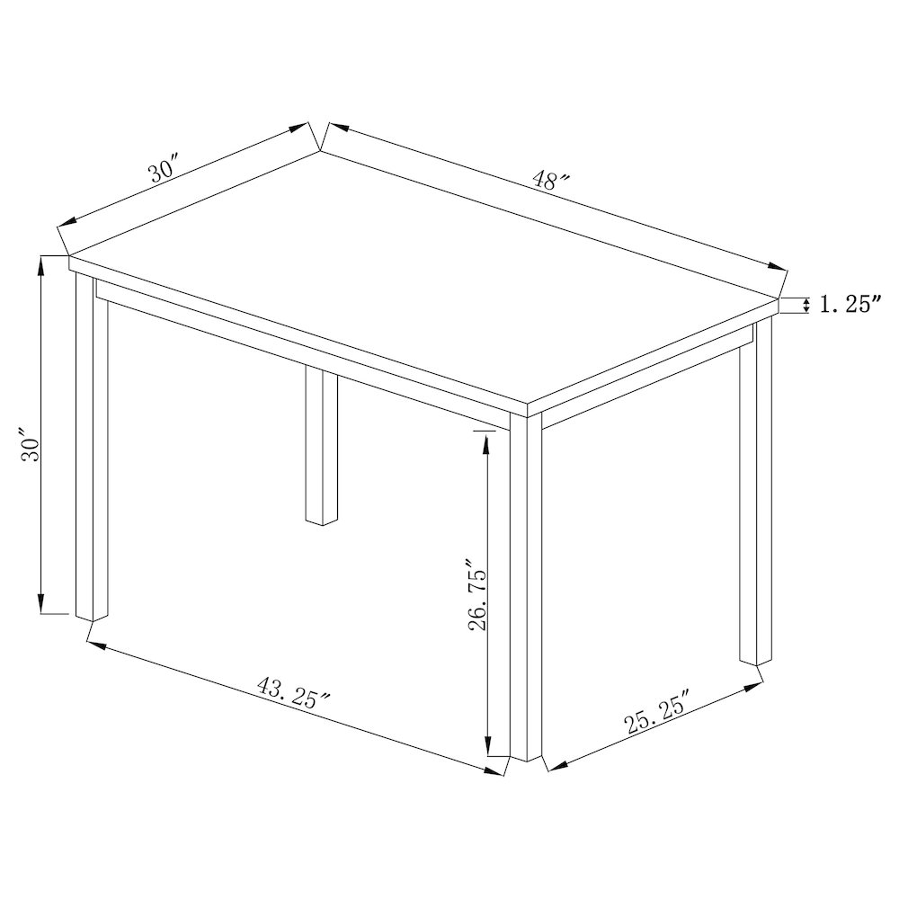 Grey and Black Casual Rectangle Dining Table. Picture 4