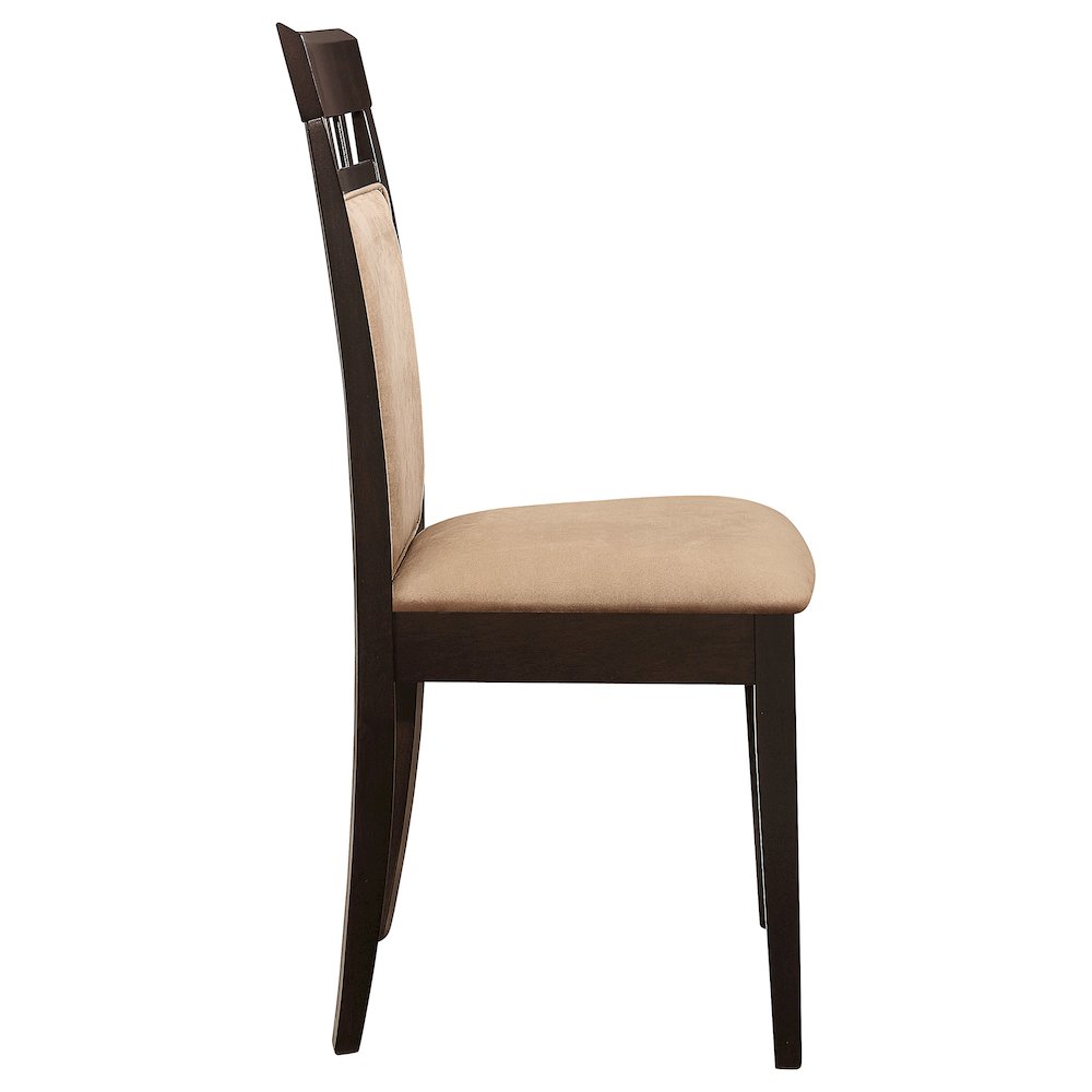 Beige Upholstered Wood Dining Chairs (Set of 2). Picture 10