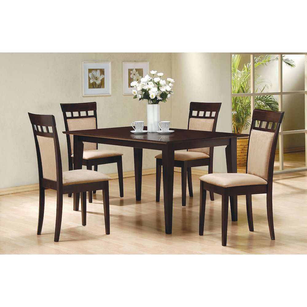 Beige Upholstered Wood Dining Chairs (Set of 2). Picture 13