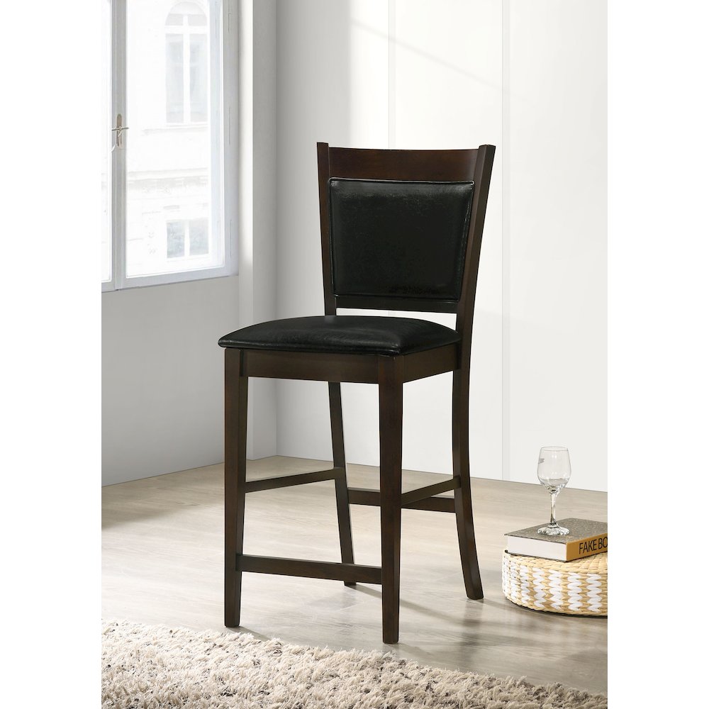 Casual Espresso Counter Height Stools (Set of 2). Picture 2